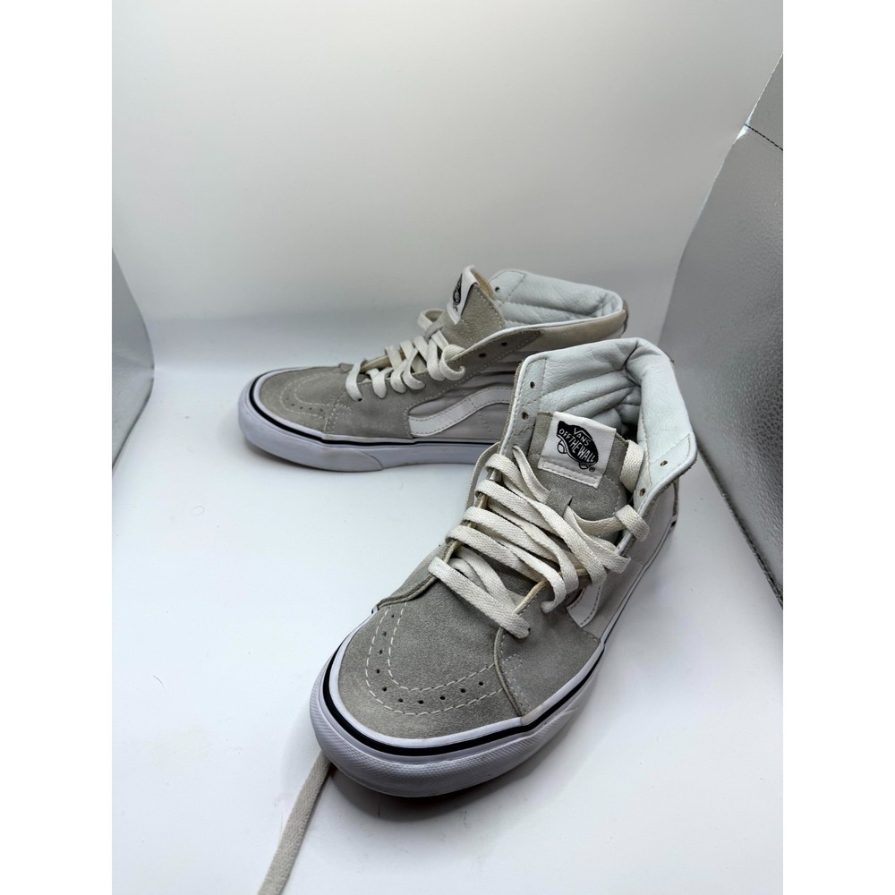 Vans Sk8-Hi‎ Womens 7.5 Sneaker Gray Suede High Top Lace Up Skateboard Shoes